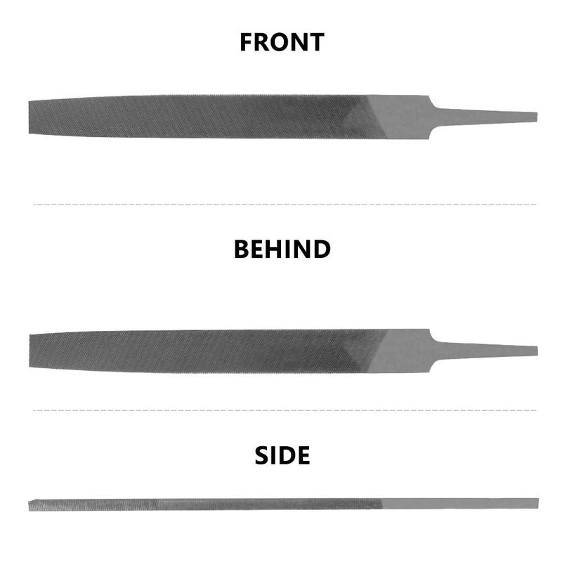 KALIM Flat Medium Cut File, Double Cut Teeth, 6'' Length, Made of High Carbon Steel, Hand File Without Handle Suitable for Wood, Metal, Sharpening, etc. - Image 3